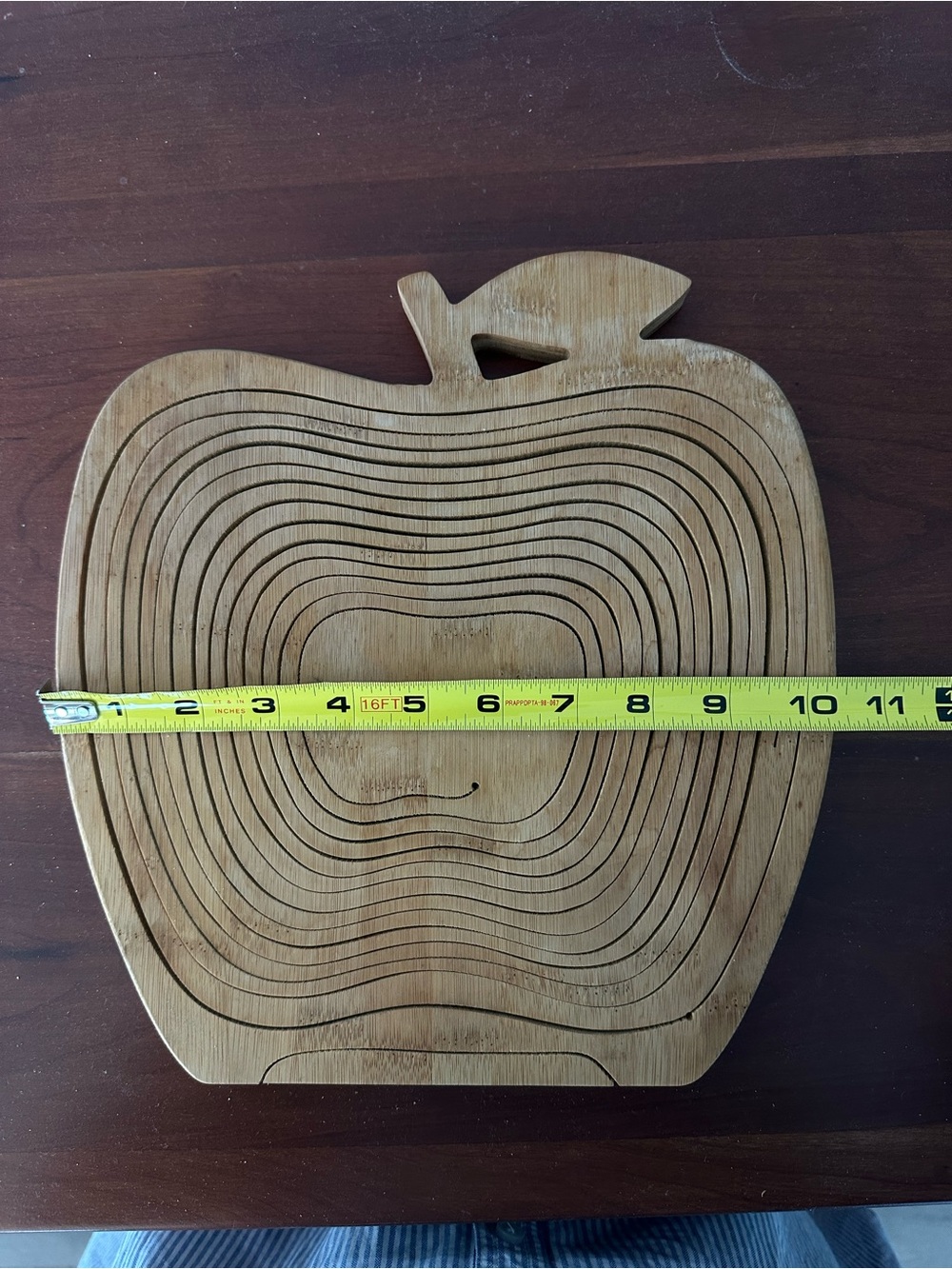 Vintage Wooden Collapsible Apple Fruit Basket - Natural Bamboo - Picture 9 of 11